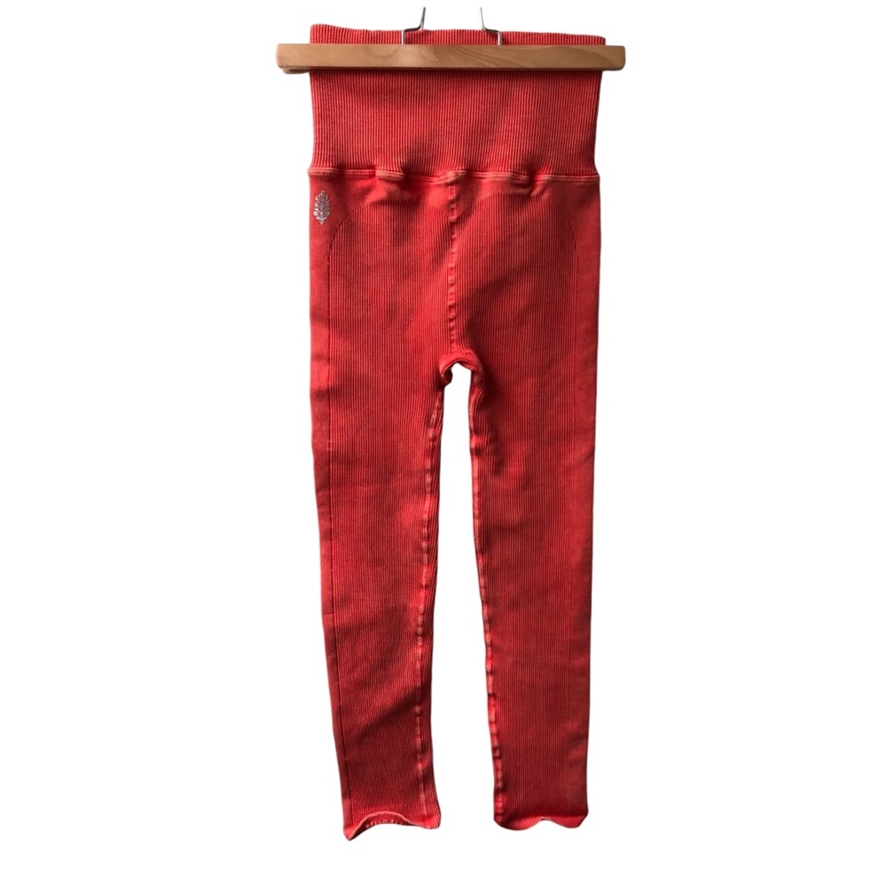 Free People Movement Ribbed Leggings || Bright Coral